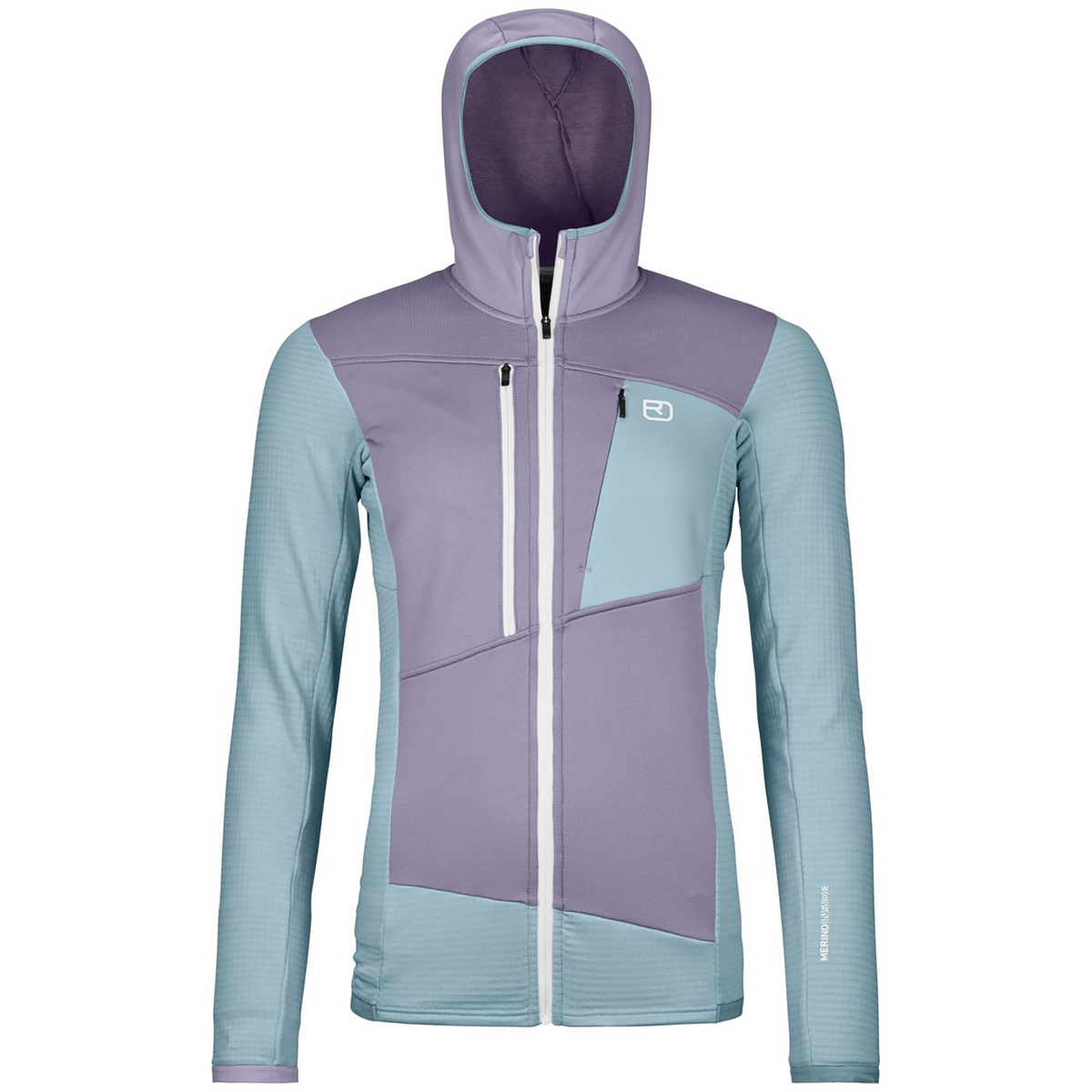 Ortovox Damen Fleece Grid Hoodie Jacke (Größe S, tuerkis)