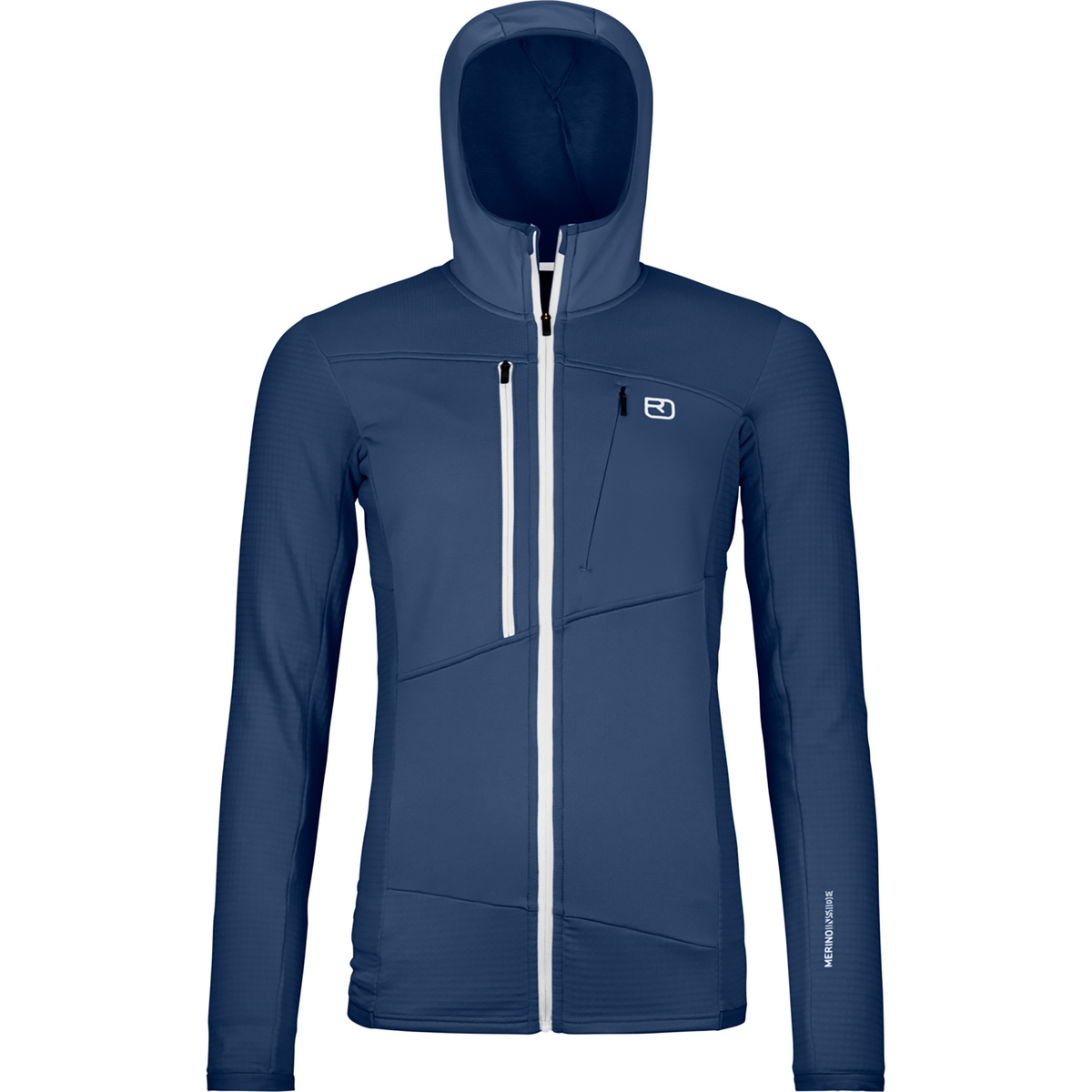Ortovox Damen Fleece Grid Hoodie Jacke (Größe M, blau)
