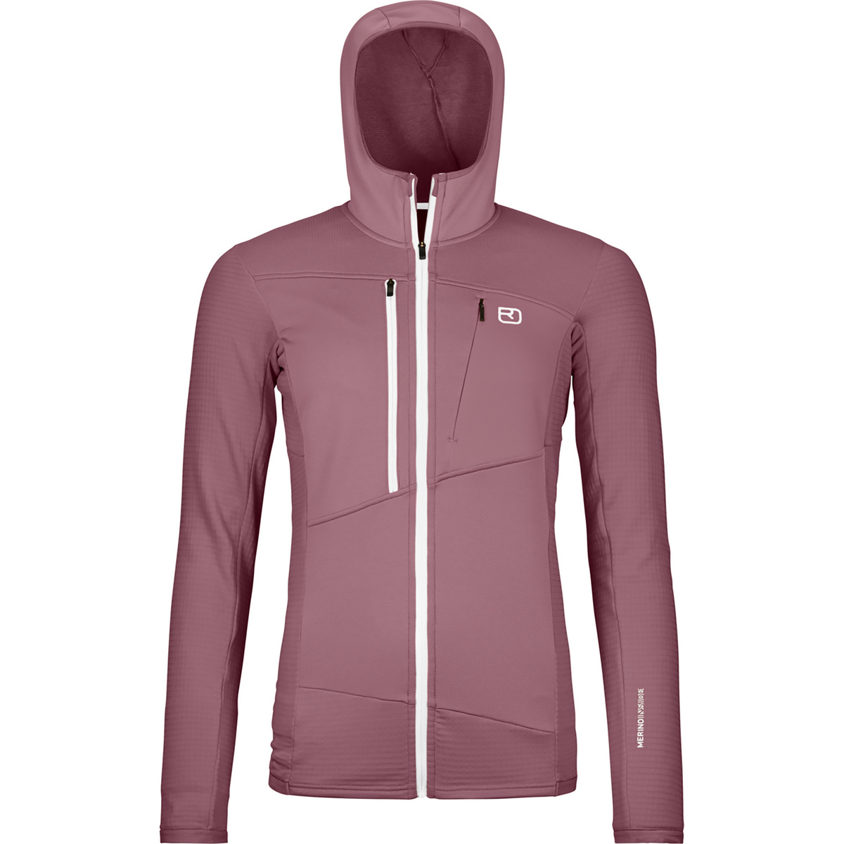 Ortovox Damen Fleece Grid Hoodie Jacke (Größe L, lila)