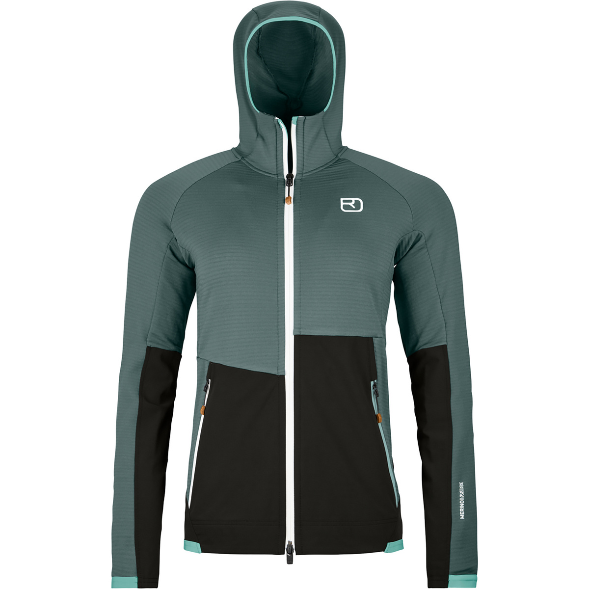 Ortovox Damen Fleece Rib Hoodie Jacke (Größe S, grau)