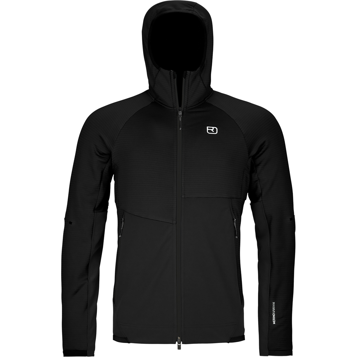 Ortovox Herren Fleece Rib Hoodie Jacke (Größe M, schwarz)