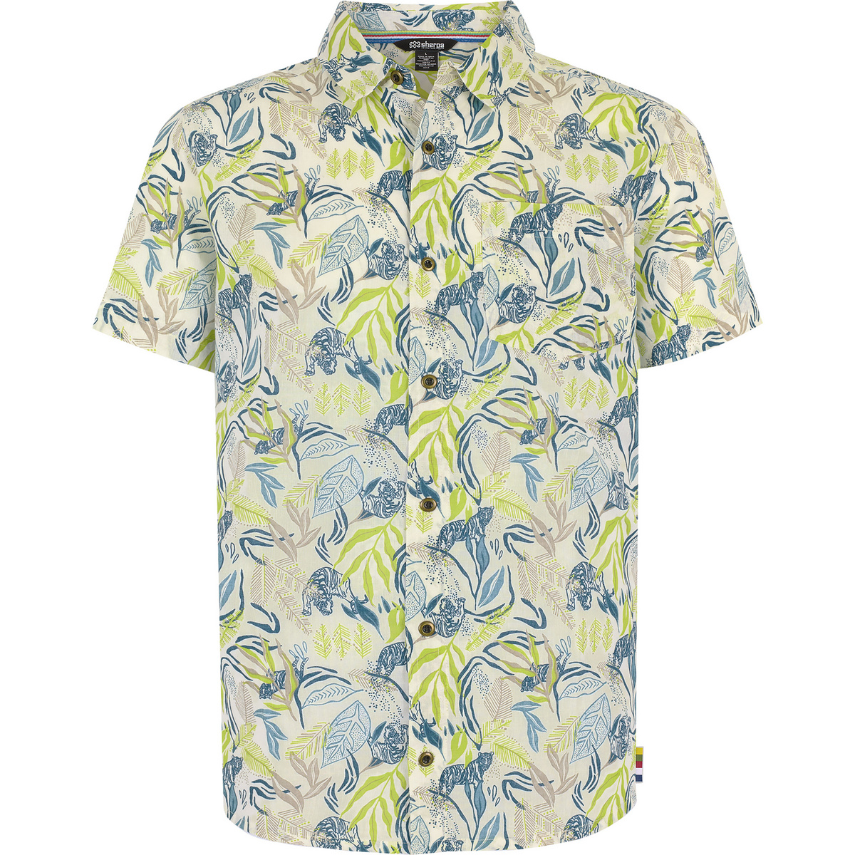 Sherpa Adventure Gear Uomo Camicia Tiger Leaf (Taglia XXL, Blu)