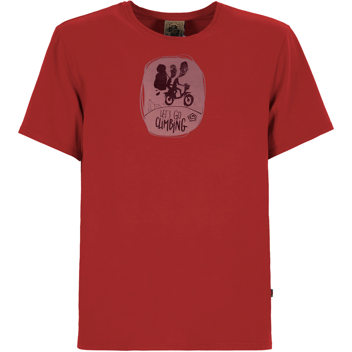 E9 Uomo Maglia a manica corta Broom (Taglia XL, Rosso)