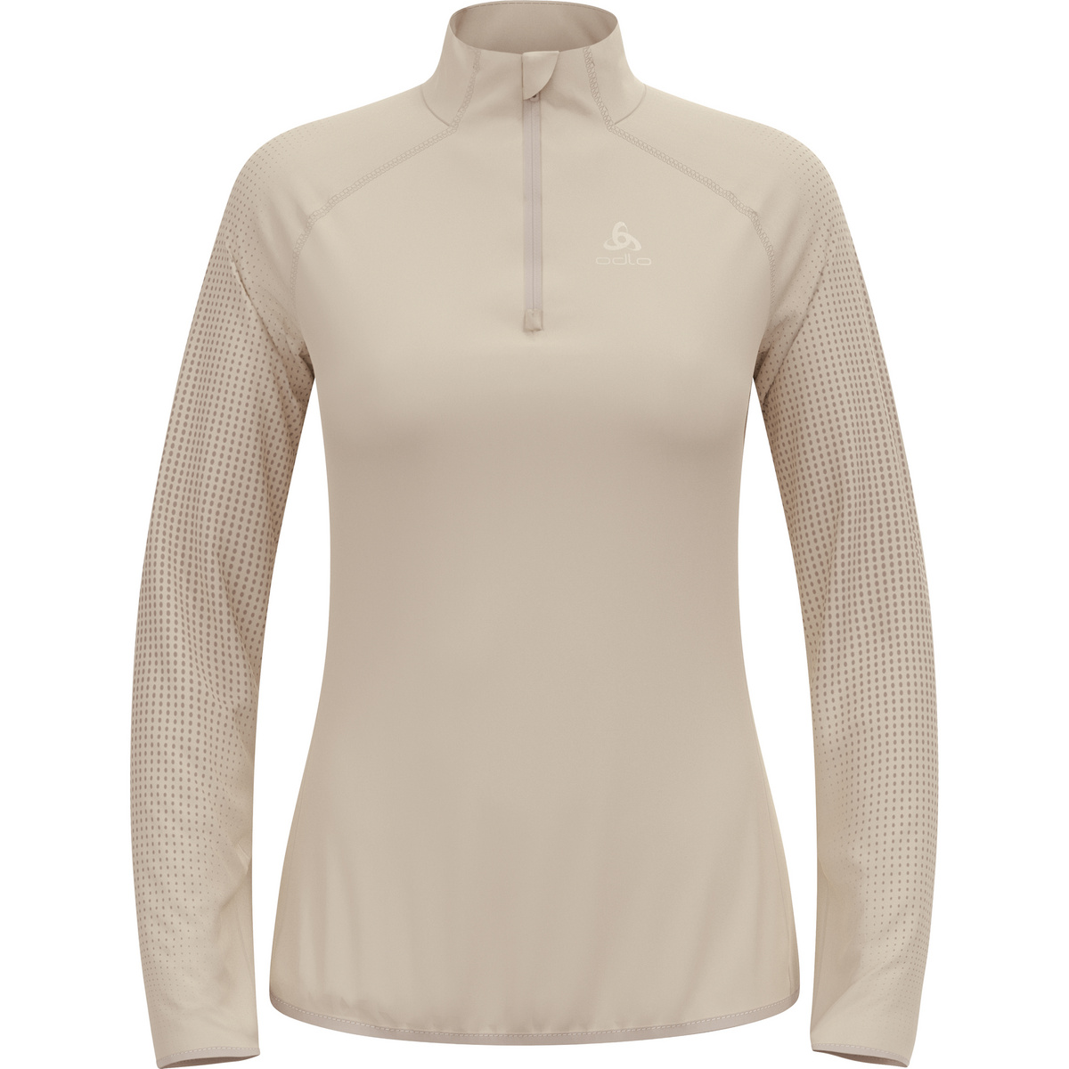 Odlo Donna Maglia a manica lunga Zeroweight Warm 1/2 Zip (Taglia L, Beige)