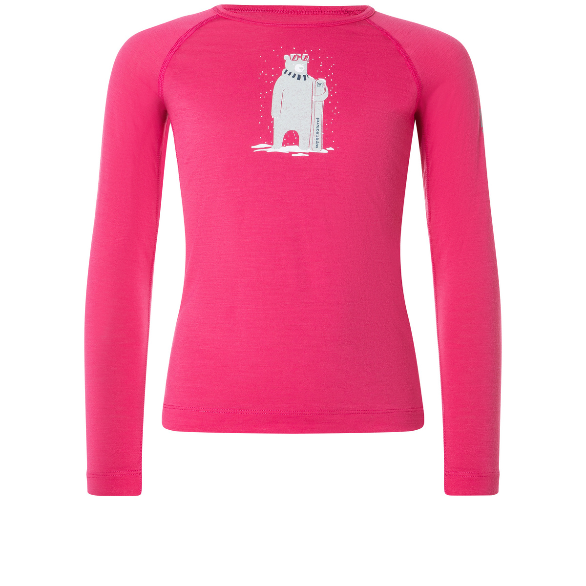 Super.Natural Bambino Maglia a manica lunga Bennie Bear175 (Taglia 140, Magenta)
