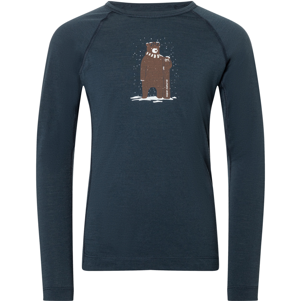 Super.Natural Bambino Maglia a manica lunga Bennie Bear175 (Taglia 110, Blu)