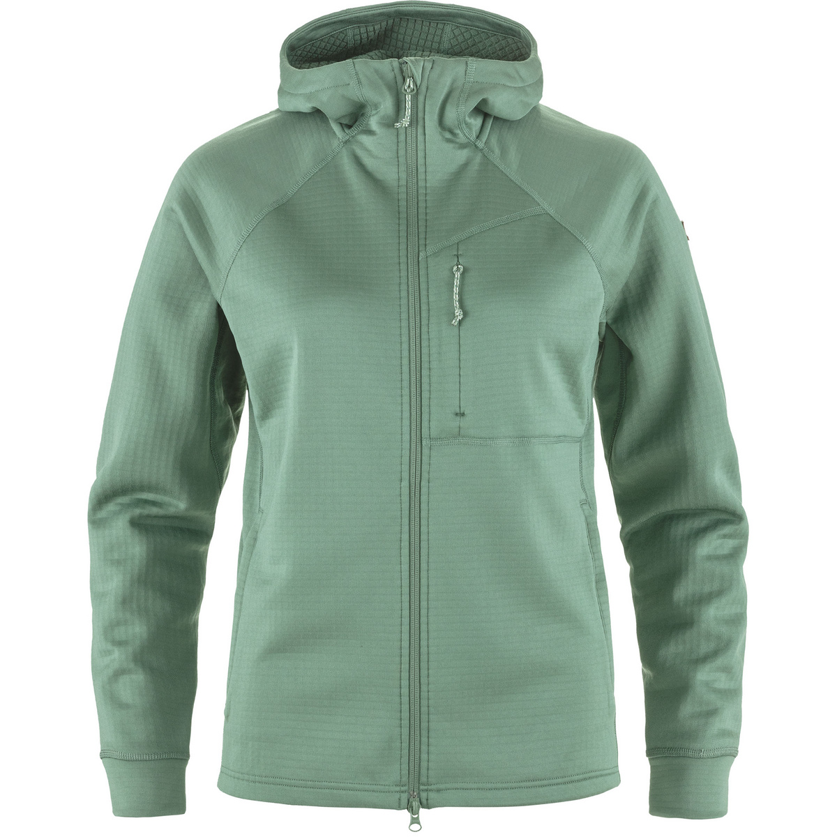 Fjällräven Damen Abisko Grid Fleece Hoodie Jacke (Größe M, gruen)