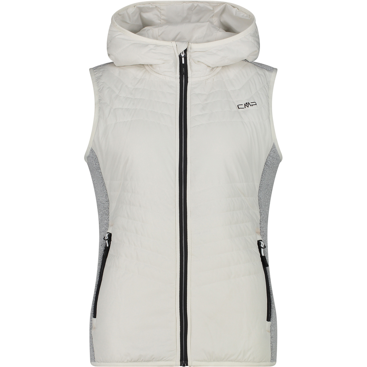 CMP Donna Gilet Hybrid Hoodie (Taglia XXS, Bianco)