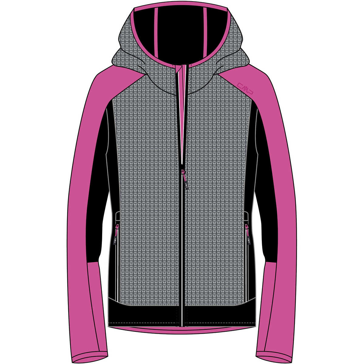 CMP Donna Giacca Hoodie (Taglia M, Magenta)
