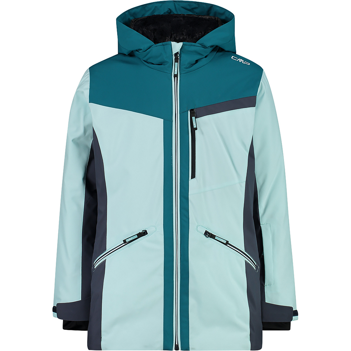 CMP Bambino Giacca Hoodie (Taglia 128, Turchese)