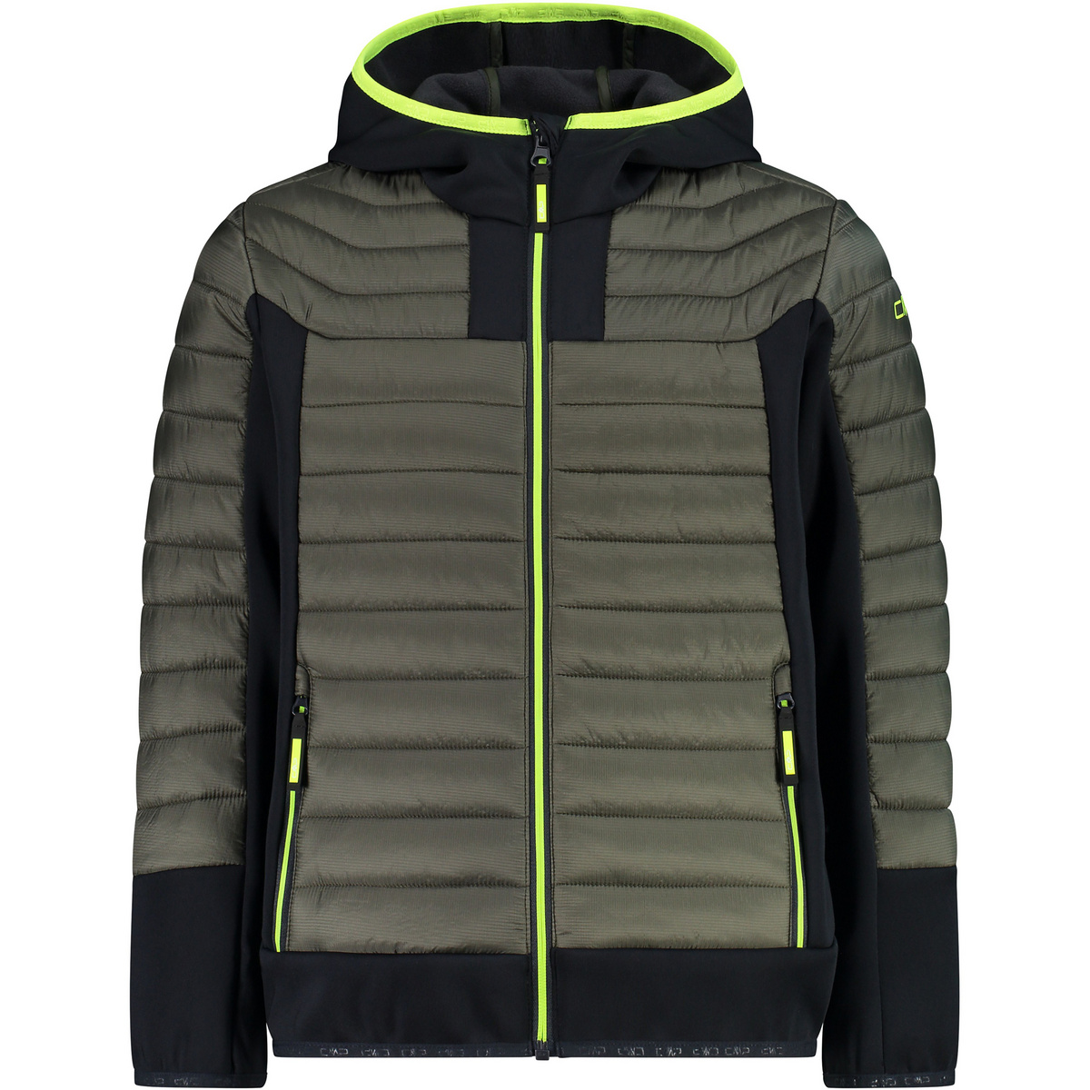 CMP Kinder Hybrid Hoodie Jacke (Größe 116, oliv)