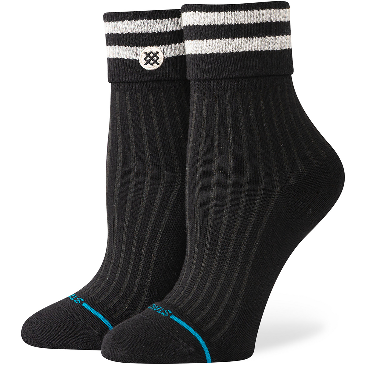 Stance Femme Chaussettes Roll Cuff Quarter (taille 35 , Noir)