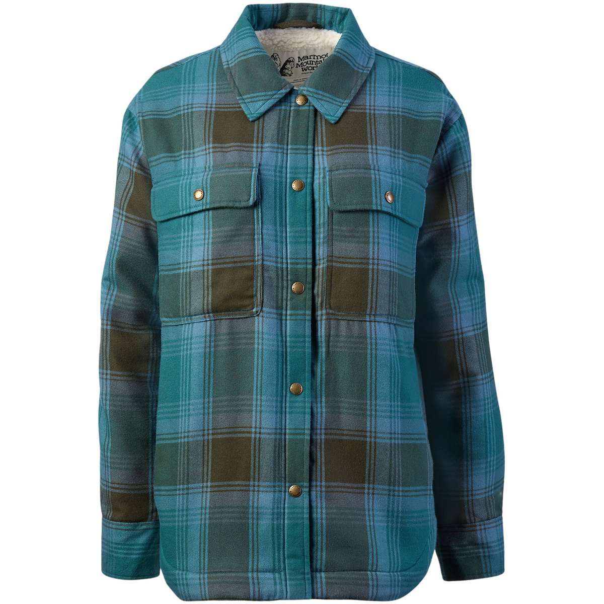 Marmot Damen Ridgefield Sherpa Flannel Jacke (Größe S, tuerkis)