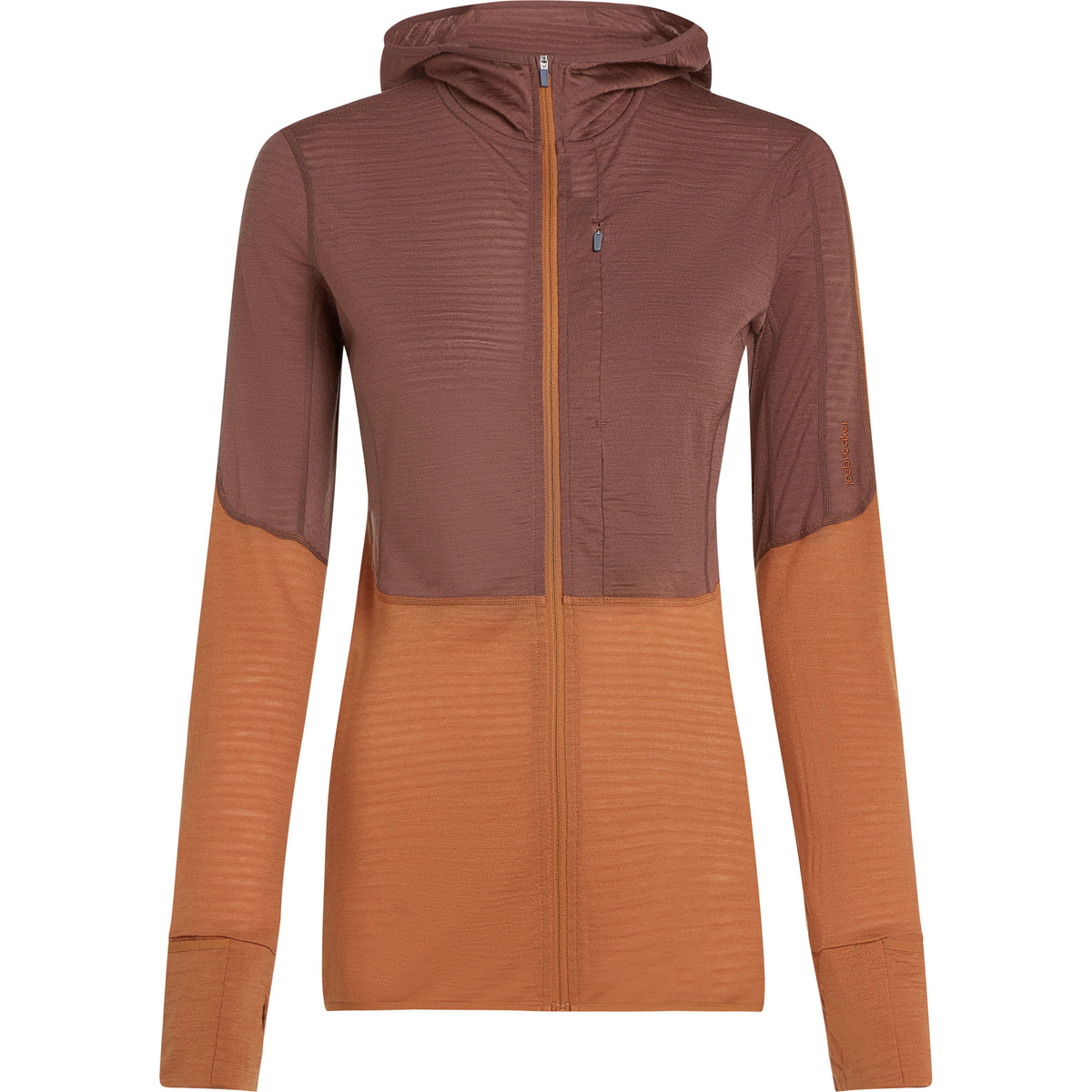 Icebreaker Damen 200 Realfleece Descender Hoodie Jacke (Größe L, braun)