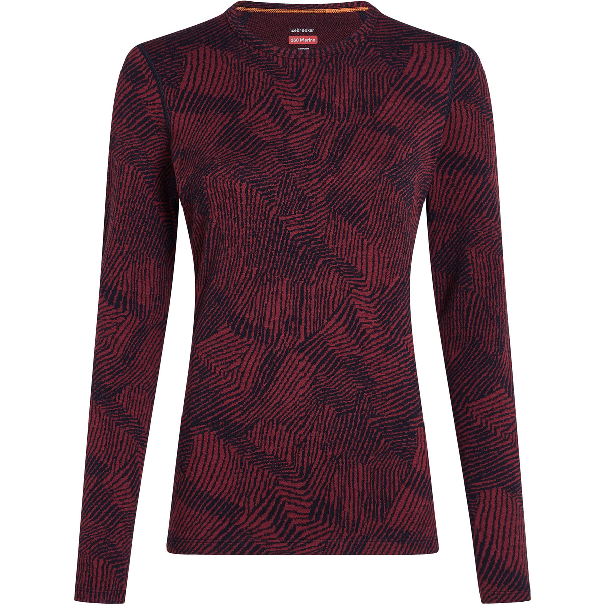 Icebreaker Donna Maglia a manica lunga 260 Vertex Crewe Frozen Forms (Taglia S, Nero)