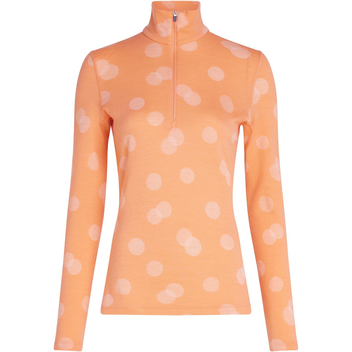 Icebreaker Femme T-shirt long 260 Vertex Falling Flakes Half Zip (taille S, Orange)