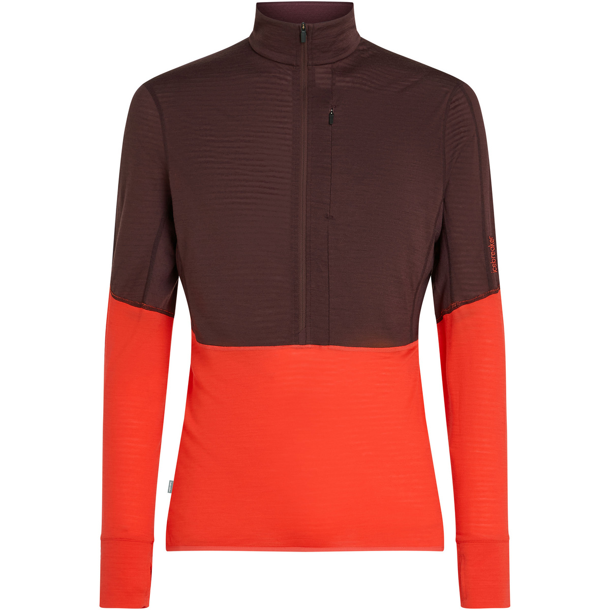 Icebreaker Herren 200 Realfleece Descender Half Zip Longsleeve (Größe L, rot)