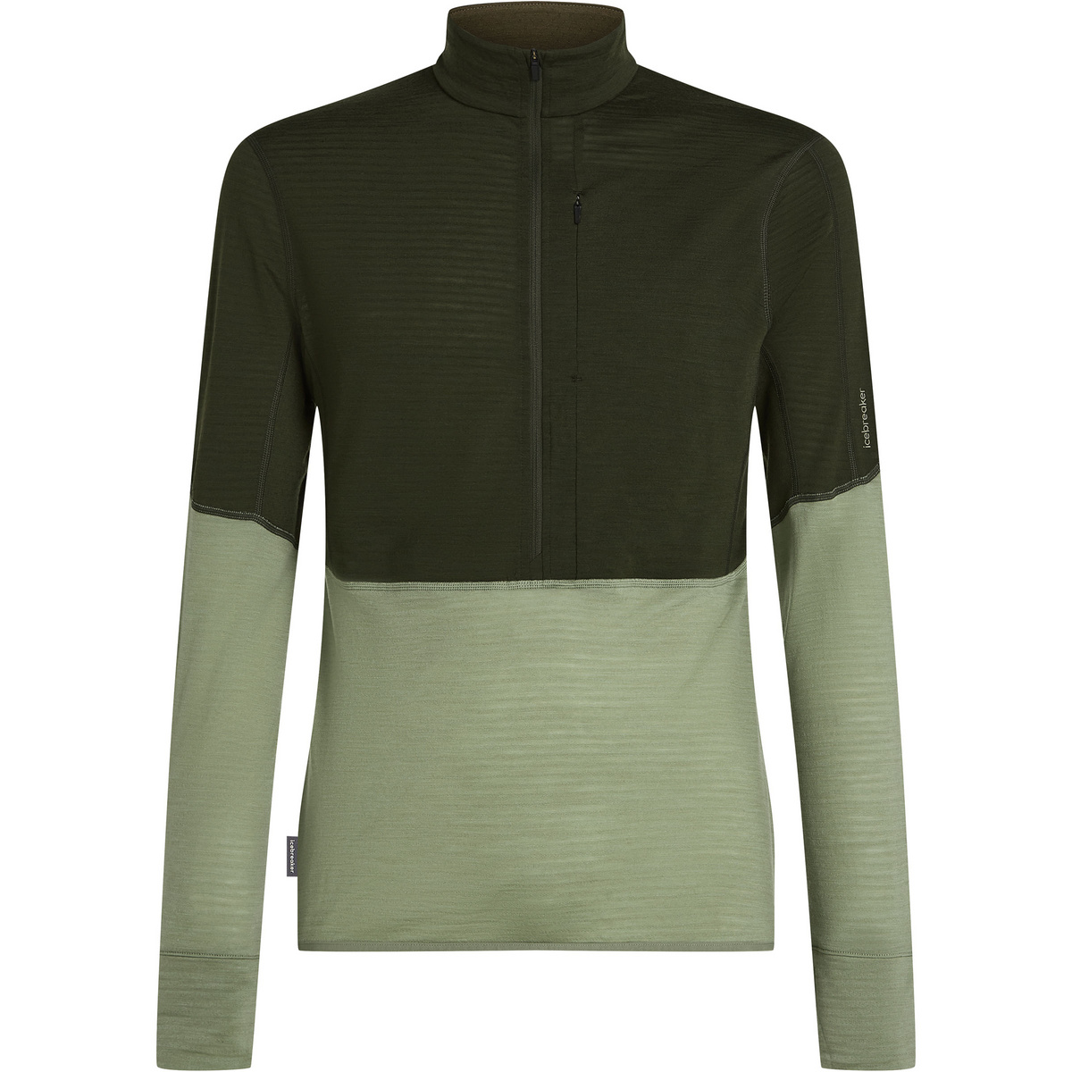 Icebreaker Herren 200 Realfleece Descender Half Zip Longsleeve (Größe S, gruen