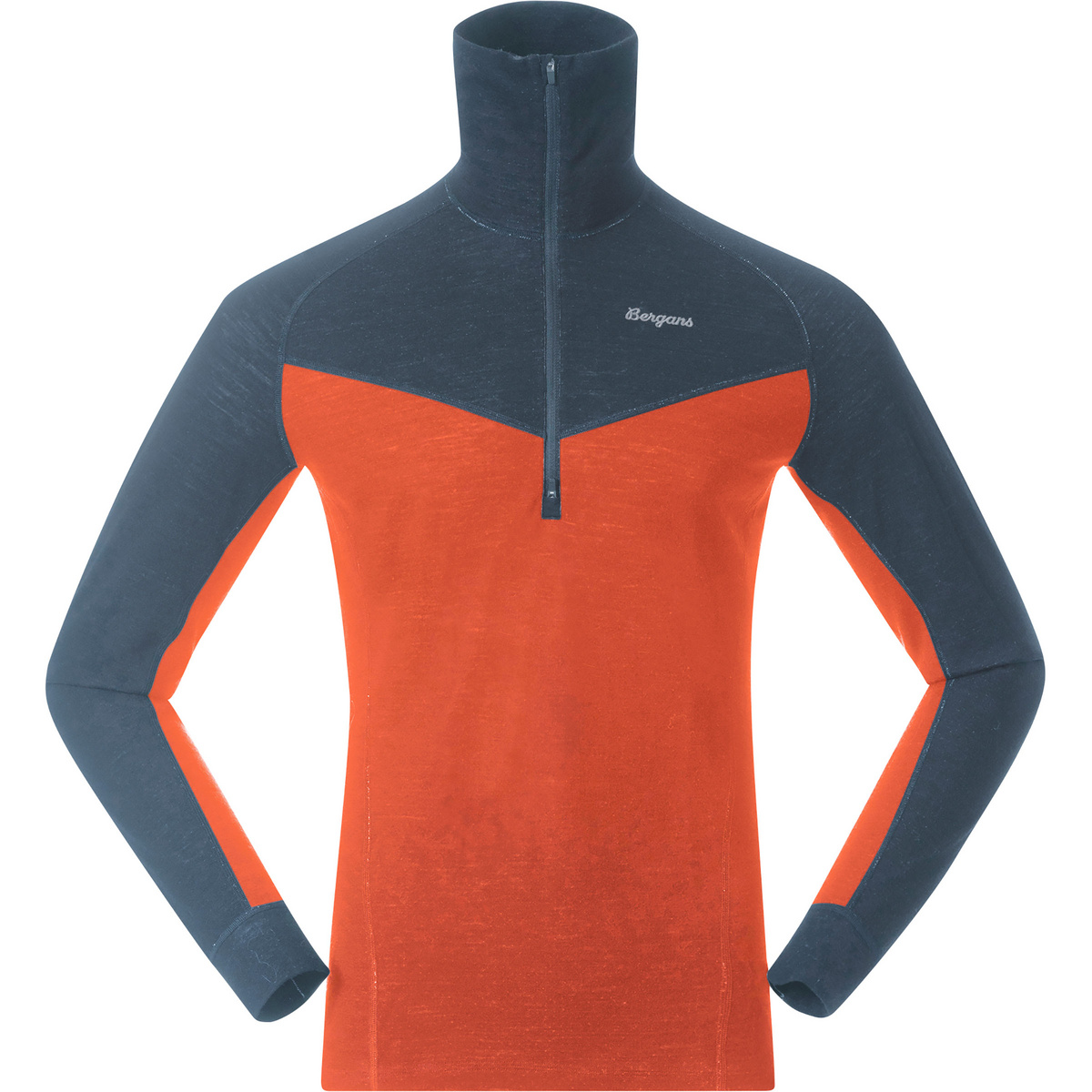 Bergans Homme T-shirt long Inner:Dual Merino Half Zip (taille L, Rouge)