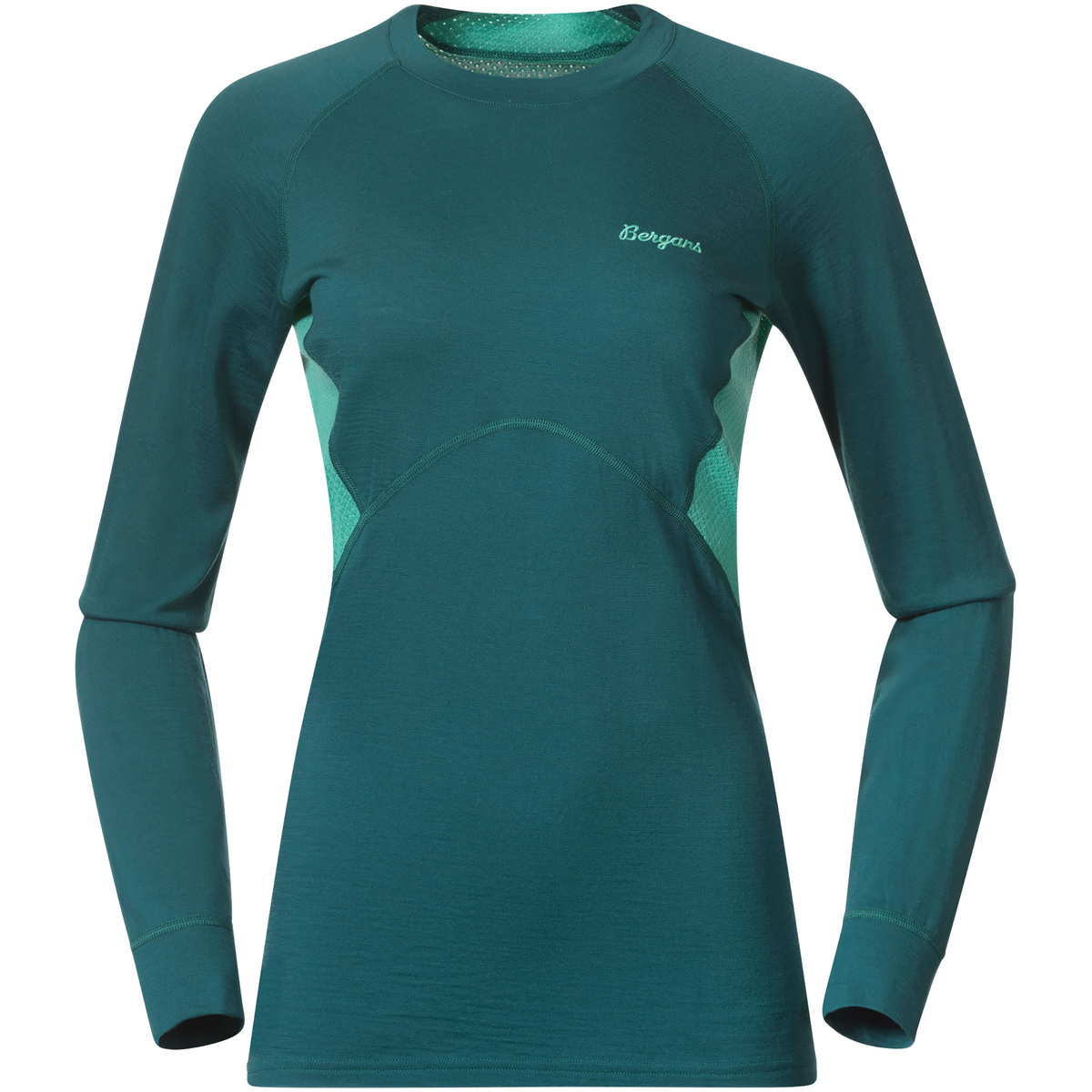 Bergans Donna Maglia a manica lunga Inner:Pure Merino (Taglia XS, Verde)