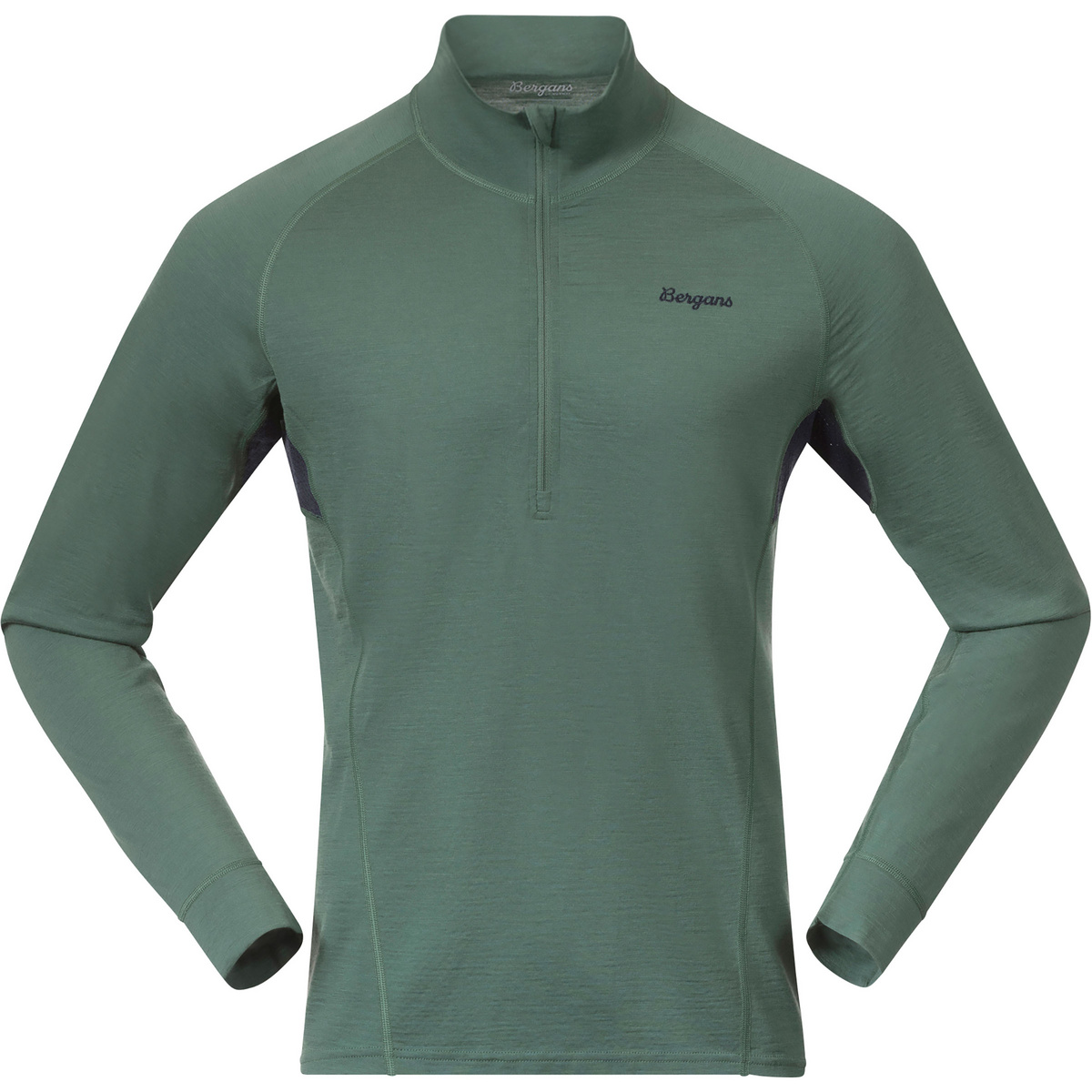 Bergans Uomo Maglia a manica lunga Inner:Pure Merino Half Zip (Taglia XXL, Verde)