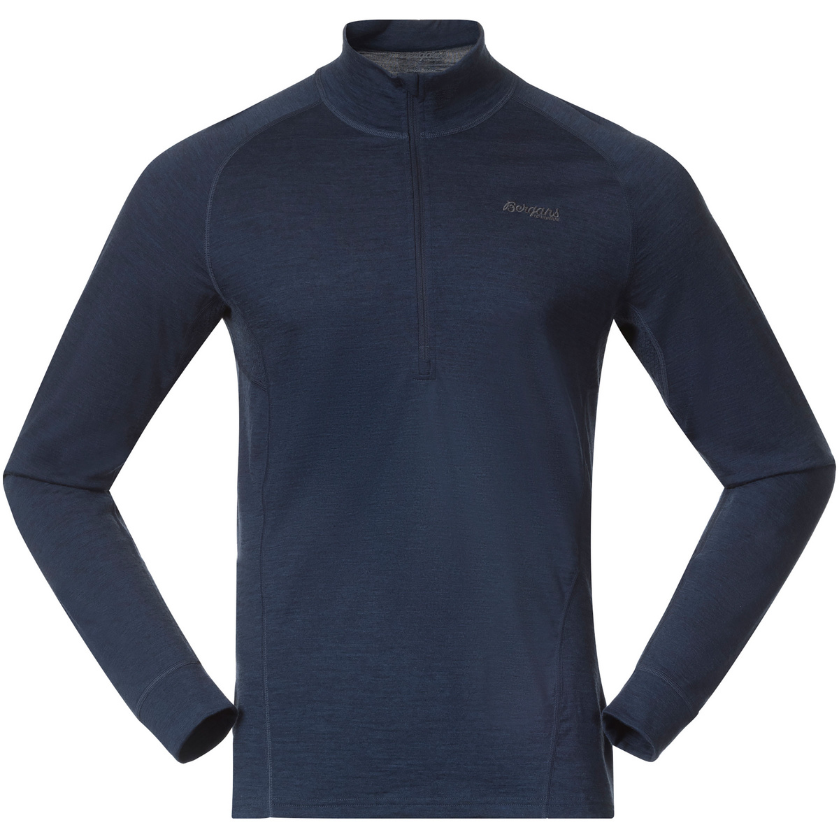 Bergans Uomo Maglia a manica lunga Inner:Pure Merino Half Zip (Taglia XL, Blu)