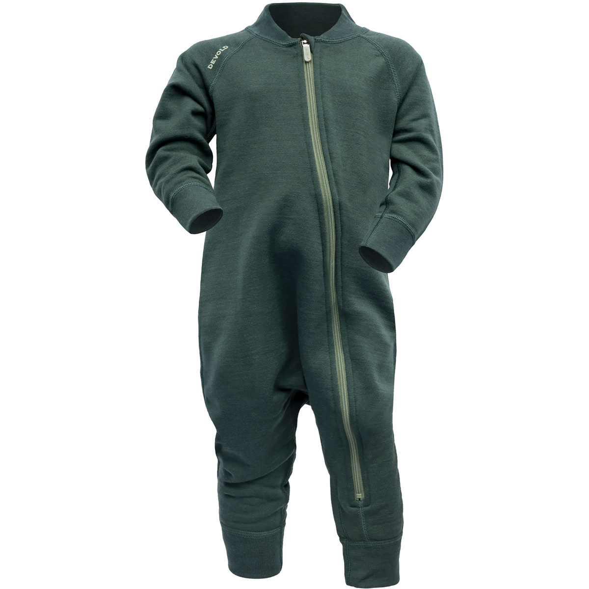 Devold Bambino Tuta Nibba Merino (Taglia 74, Verde)