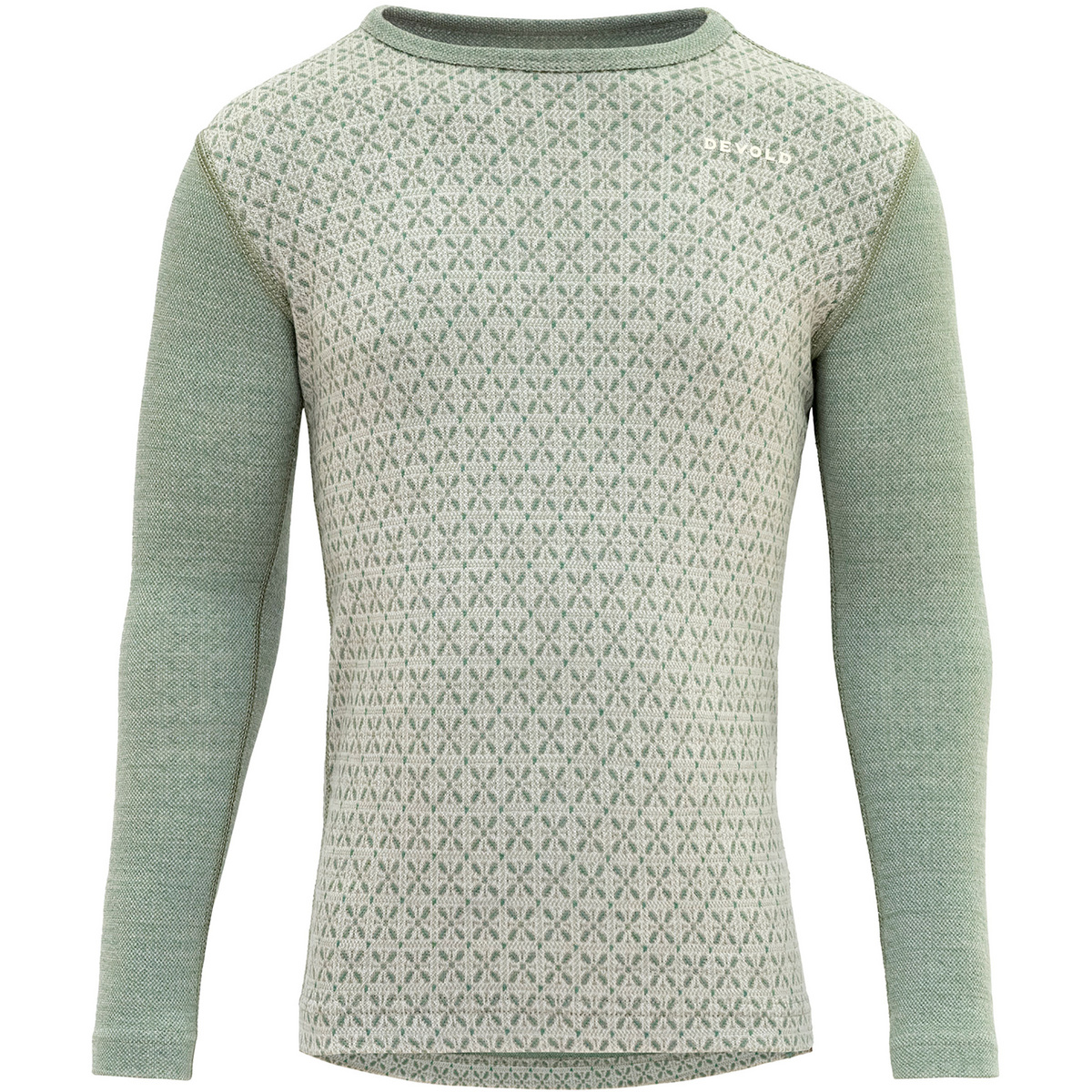 Devold Enfants T-shirt long Litleegga Merino (taille 104, Vert)