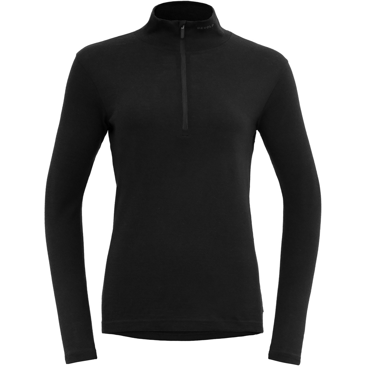 Devold Femme T-shirt long Jakta Merino 200 Zip Neck (taille L, Noir)