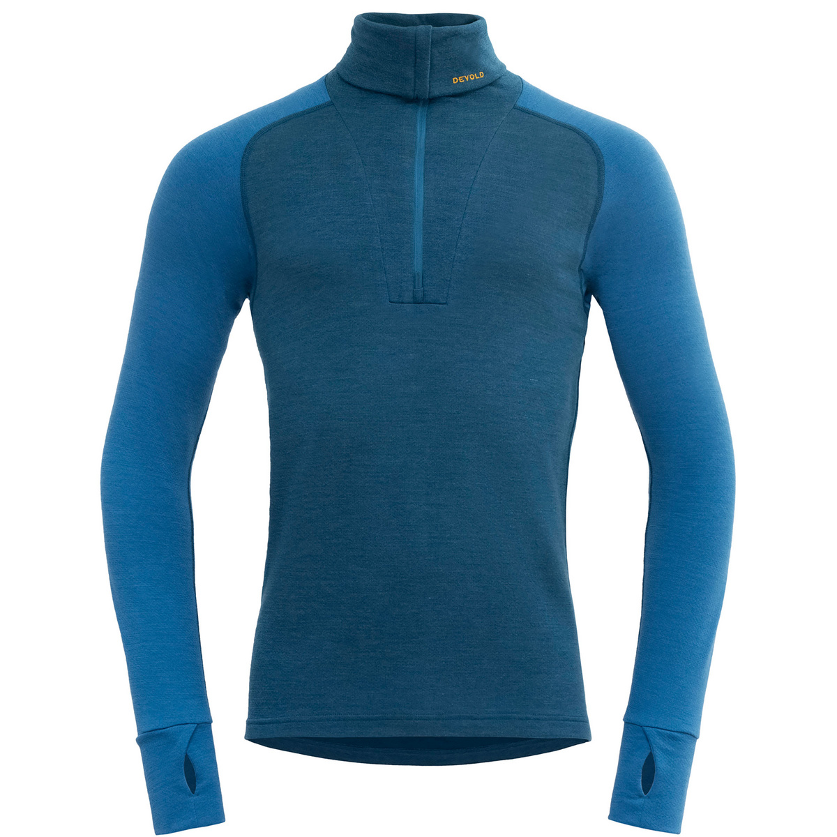 Devold Herren Expedition Merino Silk Zip Longsleeve (Größe L, blau)