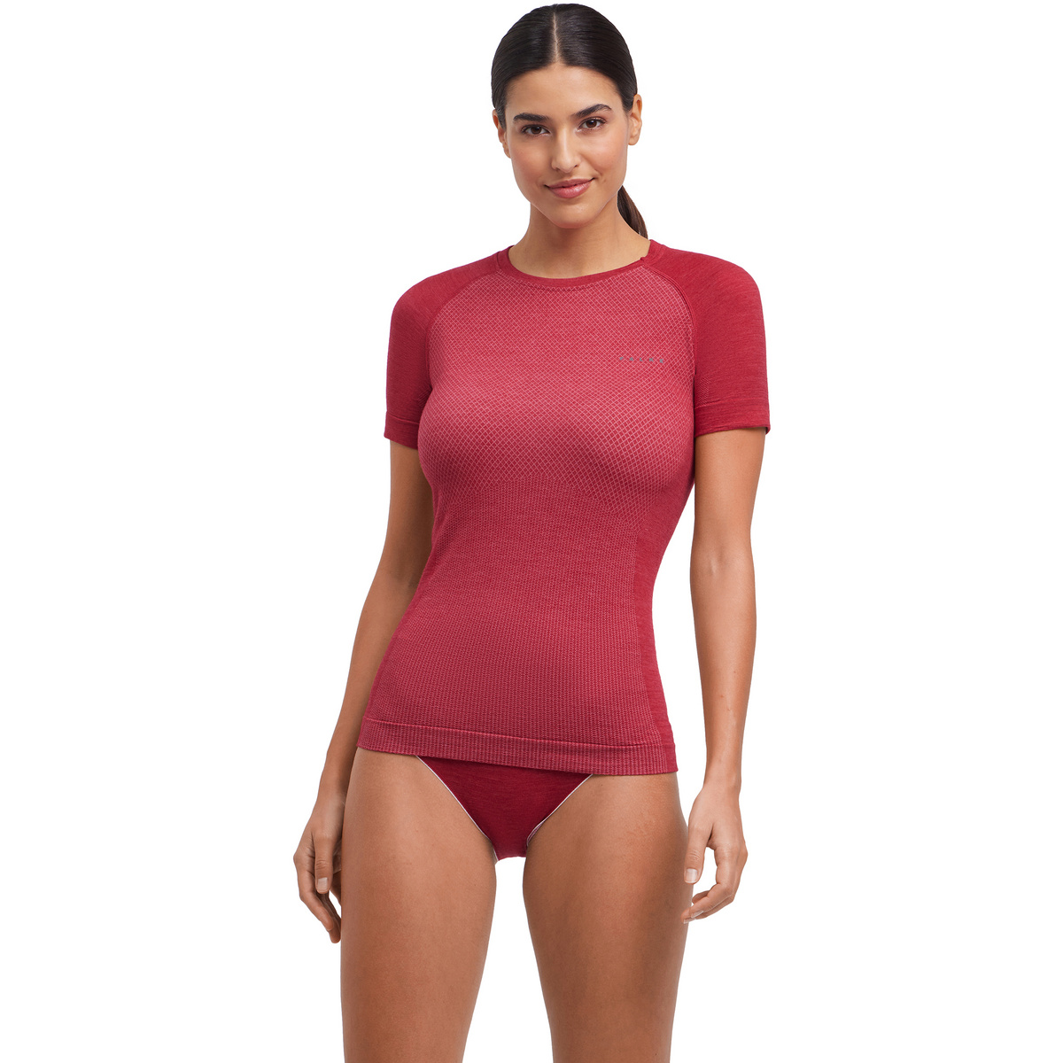 Falke Donna Maglietta Wool-Tech Light Crew (Taglia XL, Rosso)