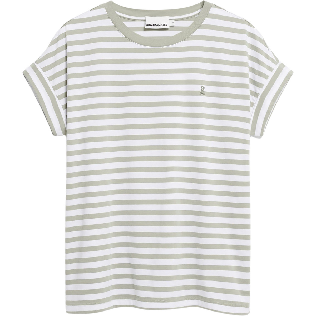 Armedangels Donna Maglietta Idaara Stripes (Taglia S, Verde)