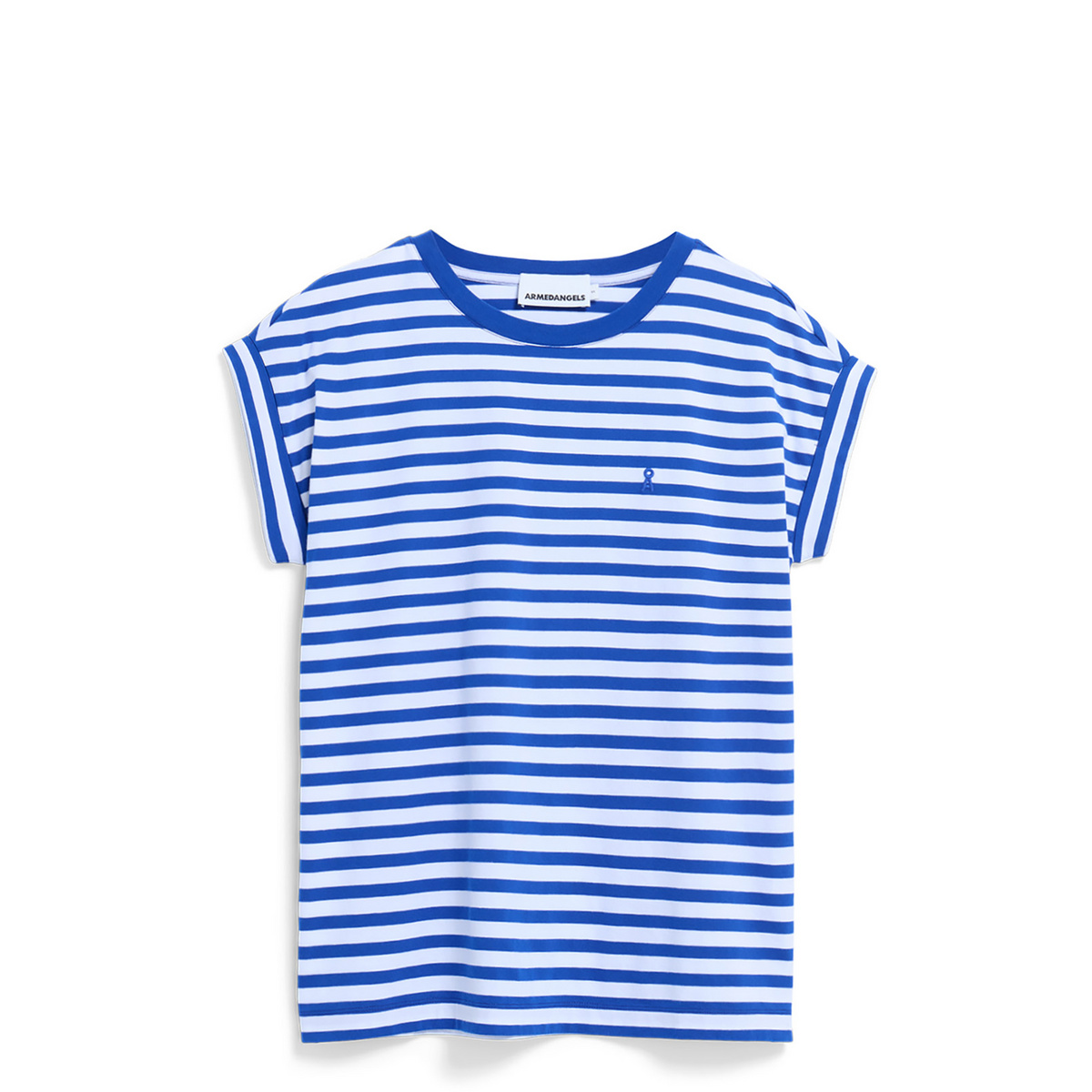 Armedangels Donna Maglietta Idaara Stripes (Taglia M, Blu)
