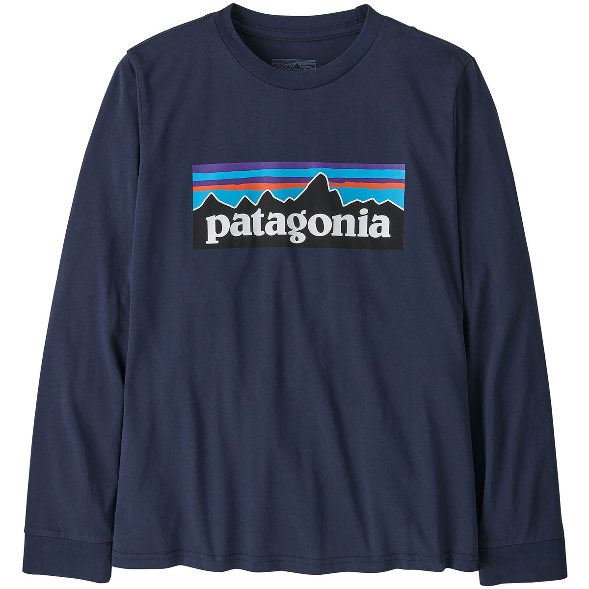 Patagonia Kinder P-6 Logo Longsleeve (Größe 118, blau)