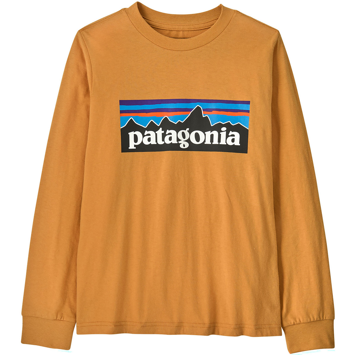 Patagonia Kinder P-6 Logo Longsleeve (Größe 140, braun)