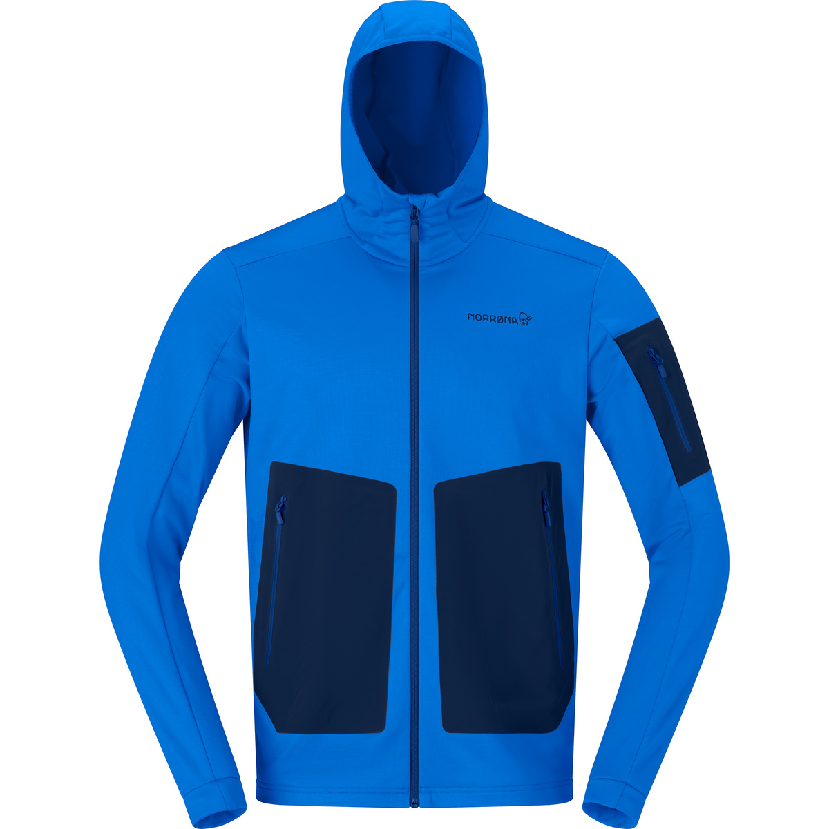 Norrona Herren Falketind Warm2 Stretch Hoodie Jacke (Größe M, blau)
