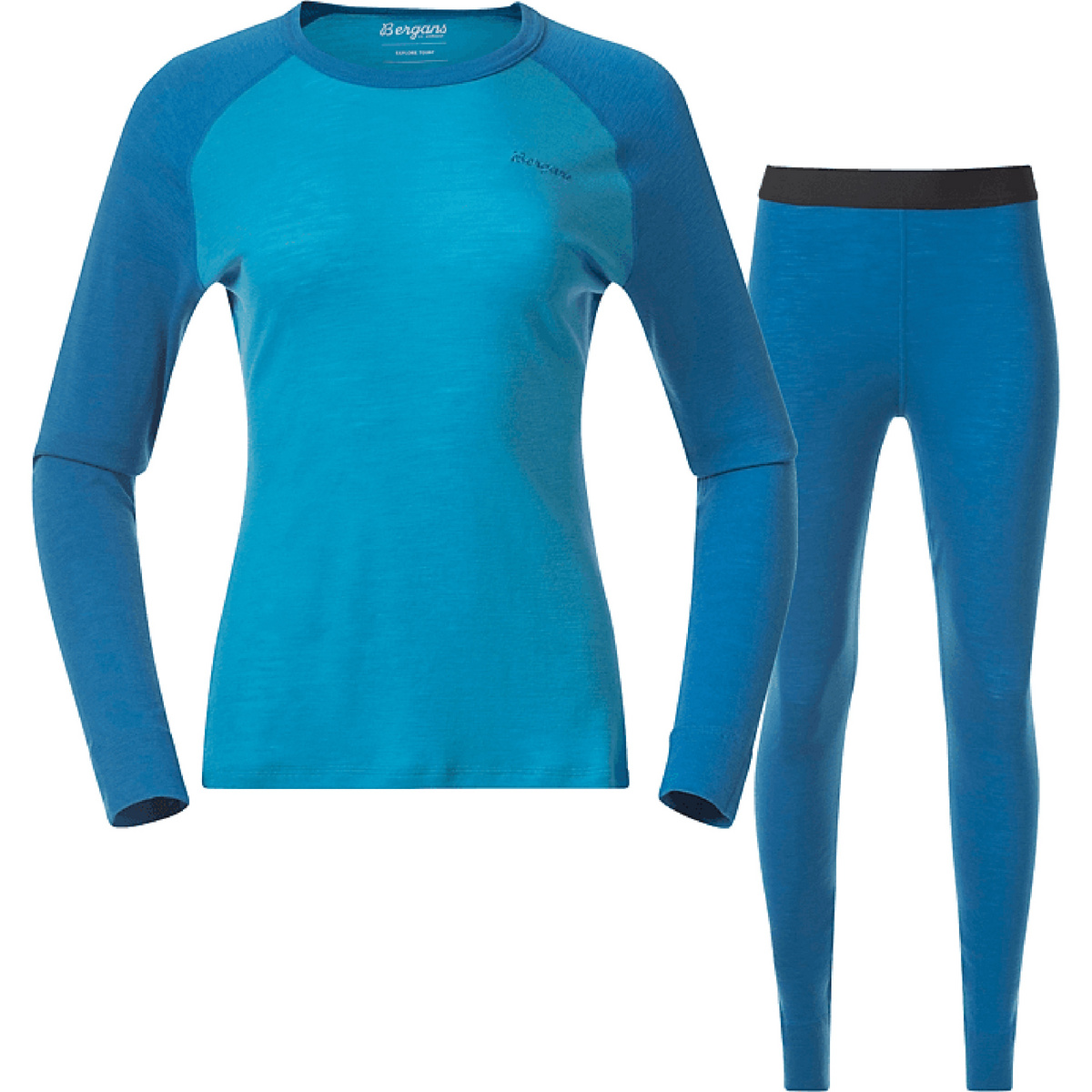 Bergans Damen Allround Merino Unterwäsche Set (Größe XS, blau)