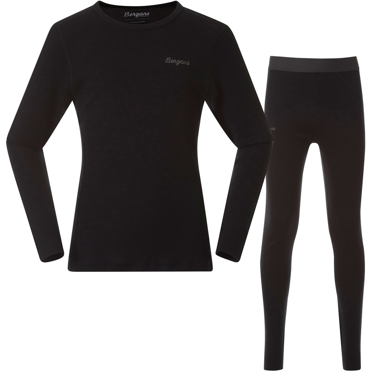 Bergans Kinder Allround Merino Unterwäsche Set (Größe 92, schwarz)