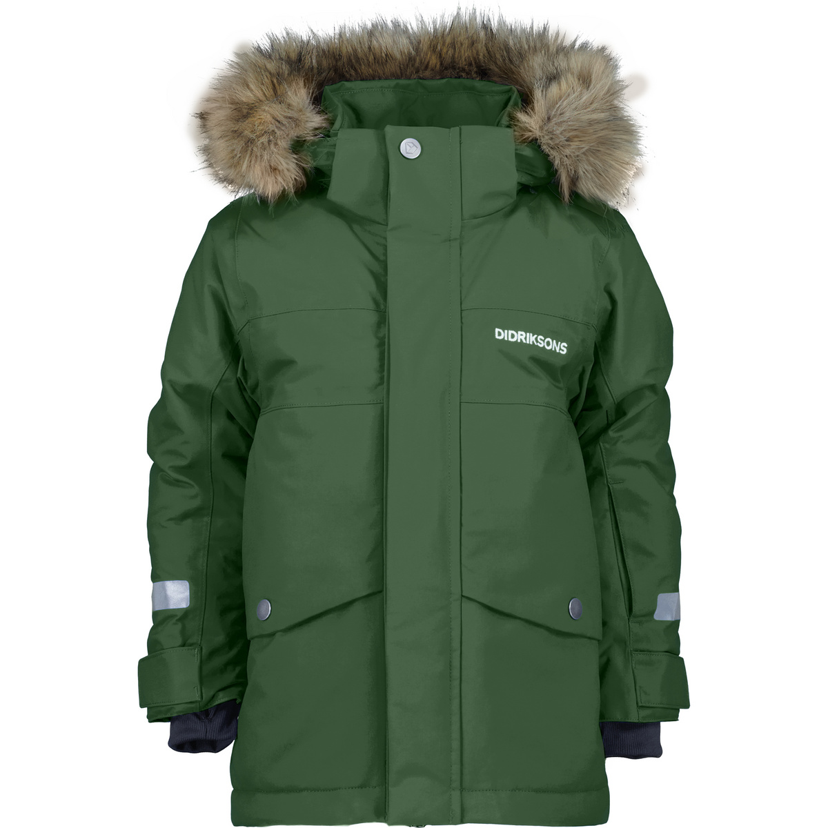 Didriksons Kinder Bjärven 3 Parka (Größe 110, gruen)