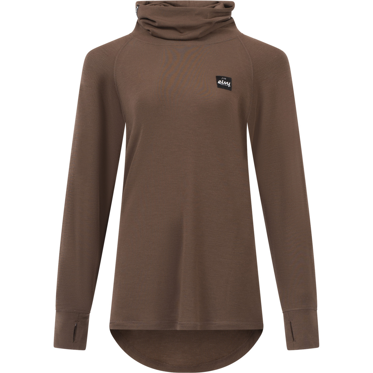 Eivy Donna Maglia a manica lunga Icecold Wool Gaiter Rib (Taglia S, Marrone)