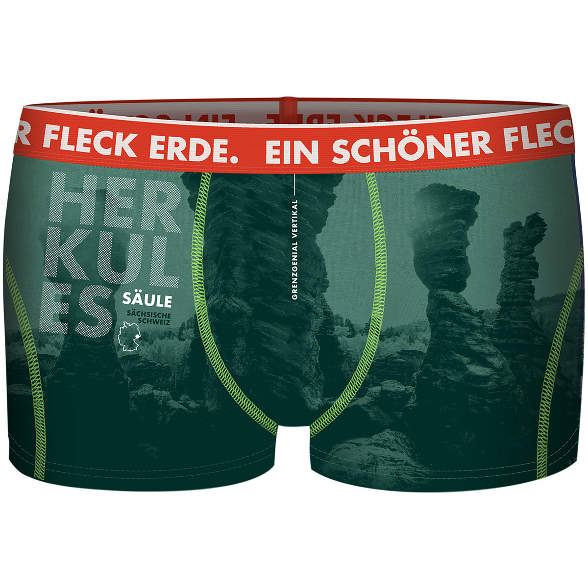 Ein schöner Fleck Erde Uomo Boxer Herkulessäule (Taglia XL, Verde)