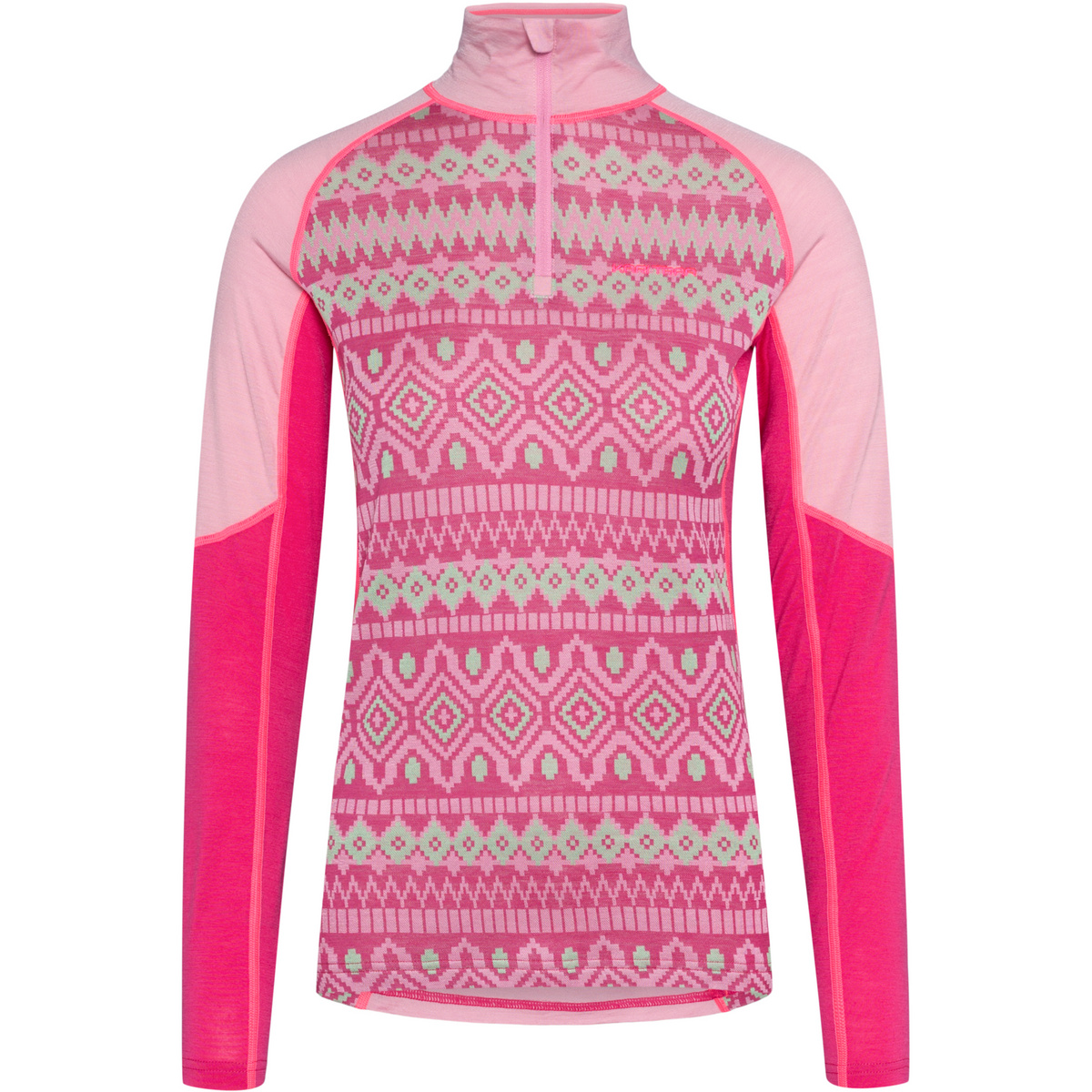 Kari Traa Femme T-shirt long Malia Half Zip (taille XS, Rose vif)