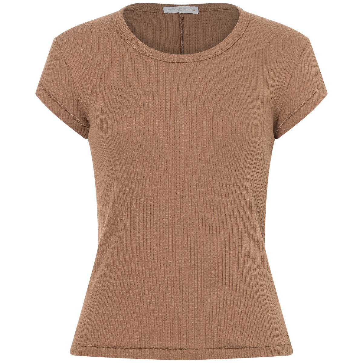 Mandala Donna Maglietta Piqué Roundneck (Taglia S, Marrone)