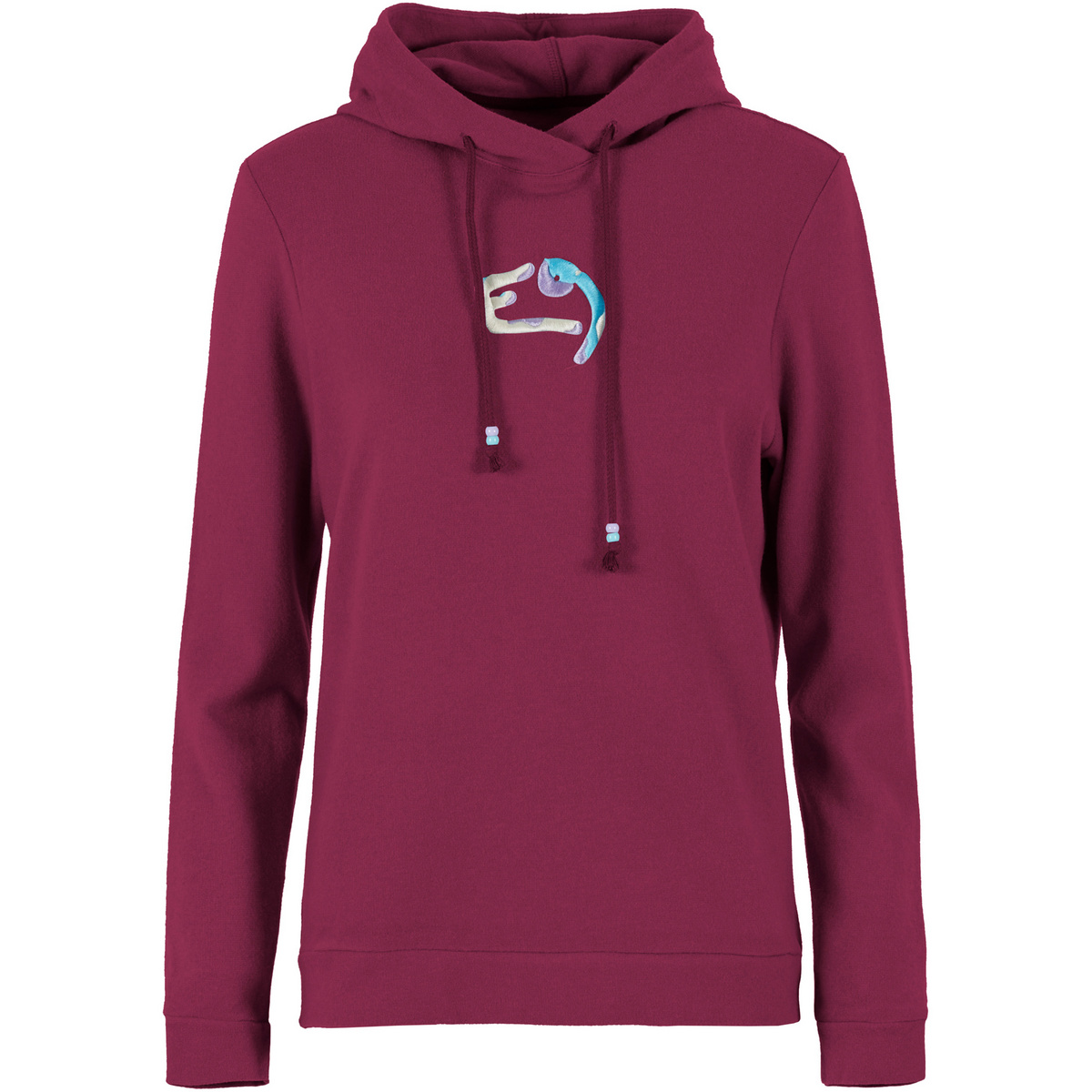E9 Donna Felpa con cappuccio Elvira (Taglia XS, Rosso)