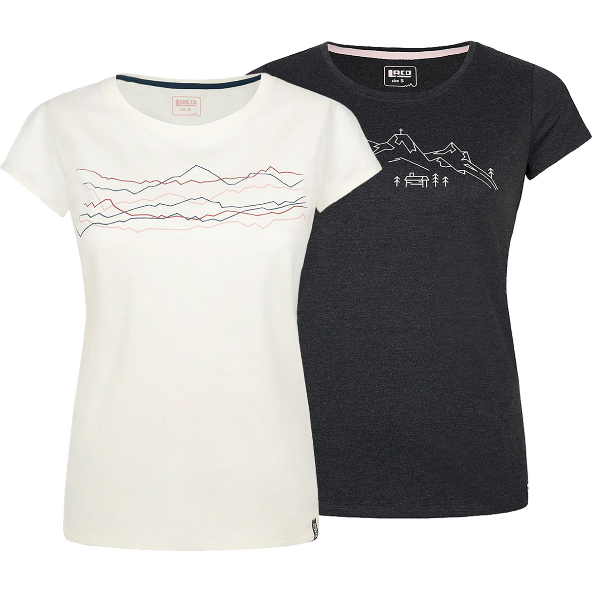 LACD Donna Magliette Miracle + Mountain (Taglia XS, Multicolore)