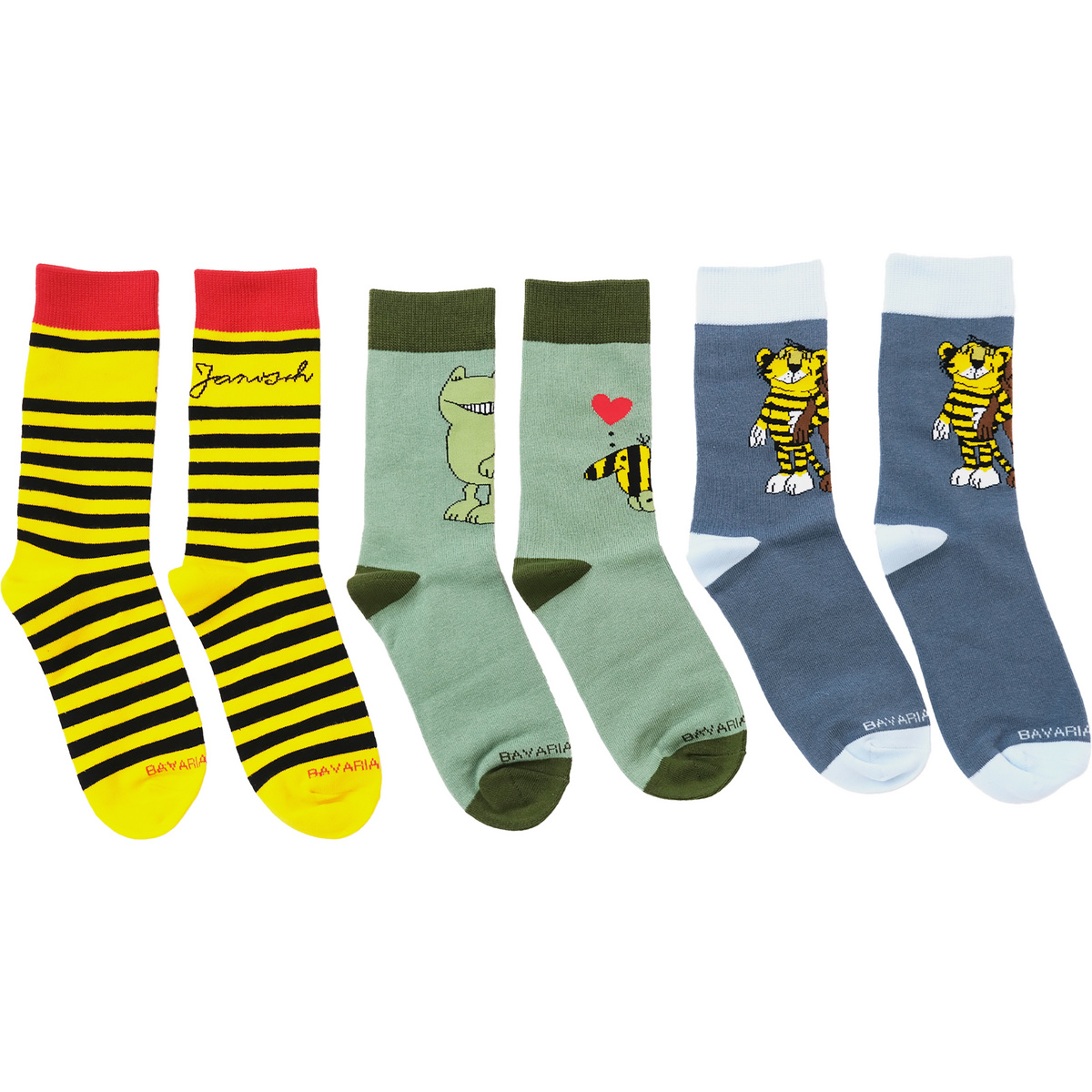 Bavarian Caps Kinder Janosch 3er Pack Socken (Größe 36 , mehrfarbig)