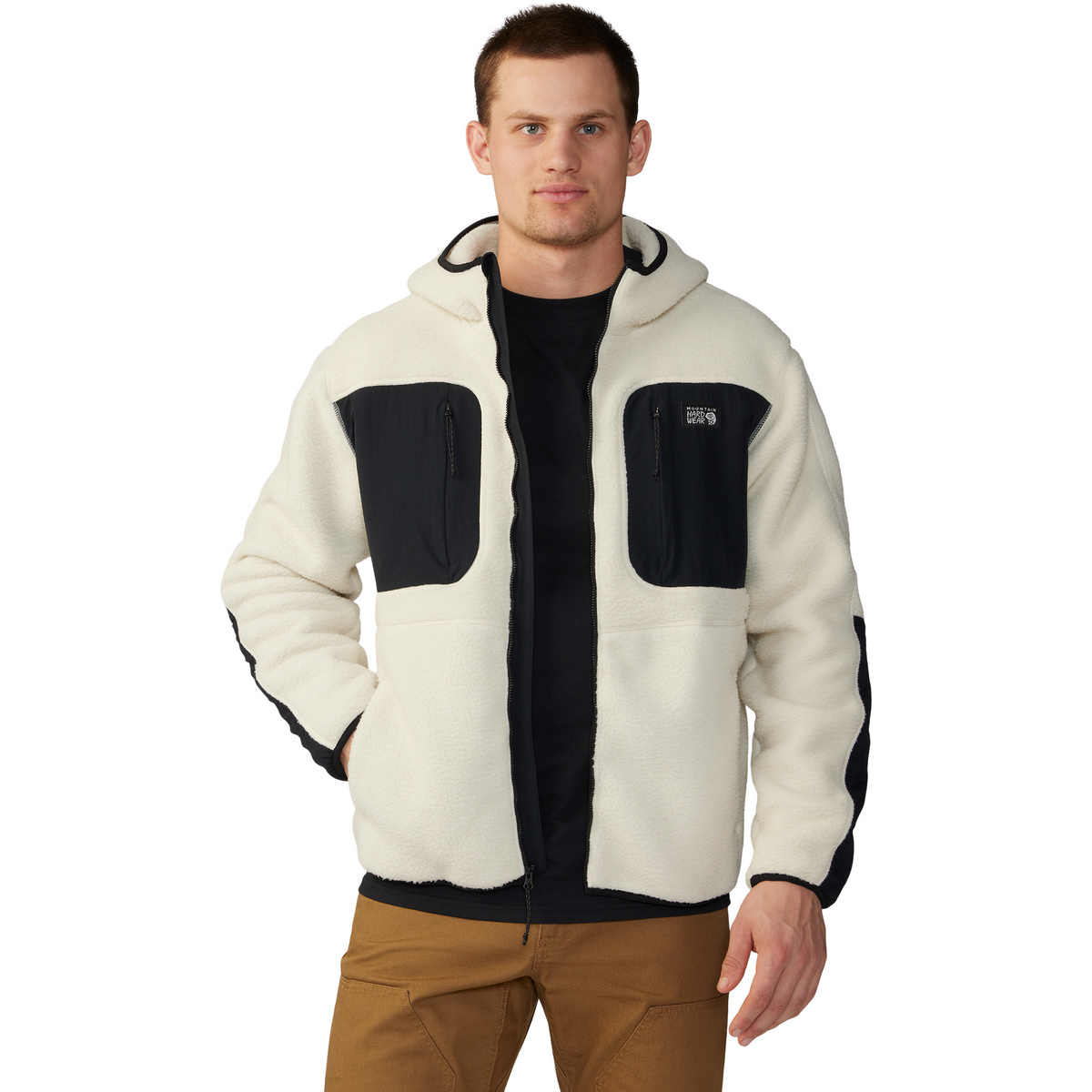 Mountain Hardwear Homme Veste HiCamp Fleece Hoody (taille L, Beige)