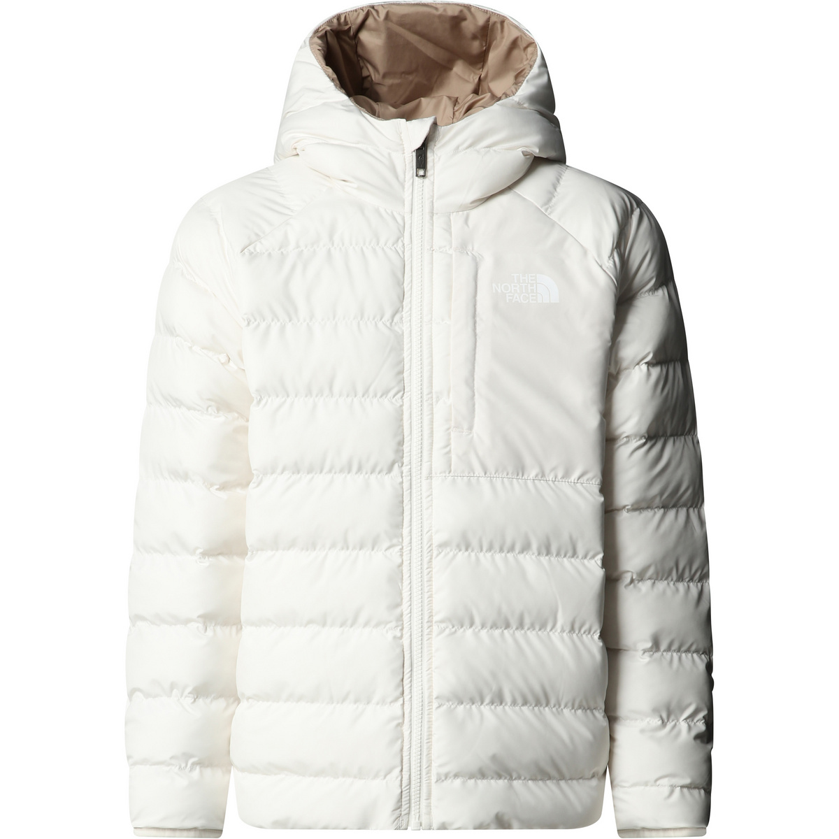 The North Face Kinder Girls Reversible Perrito Hoodie Jacke (Größe 134 , weiss