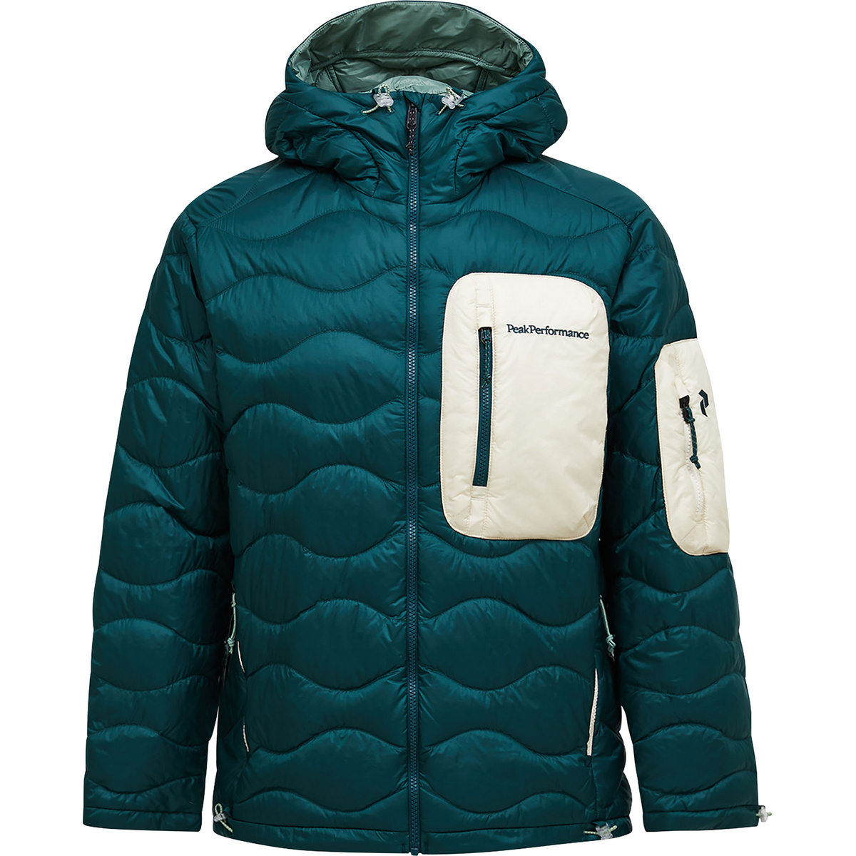 Peak Performance Herren Helium Utility Down Hoodie Jacke (Größe XL, tuerkis)