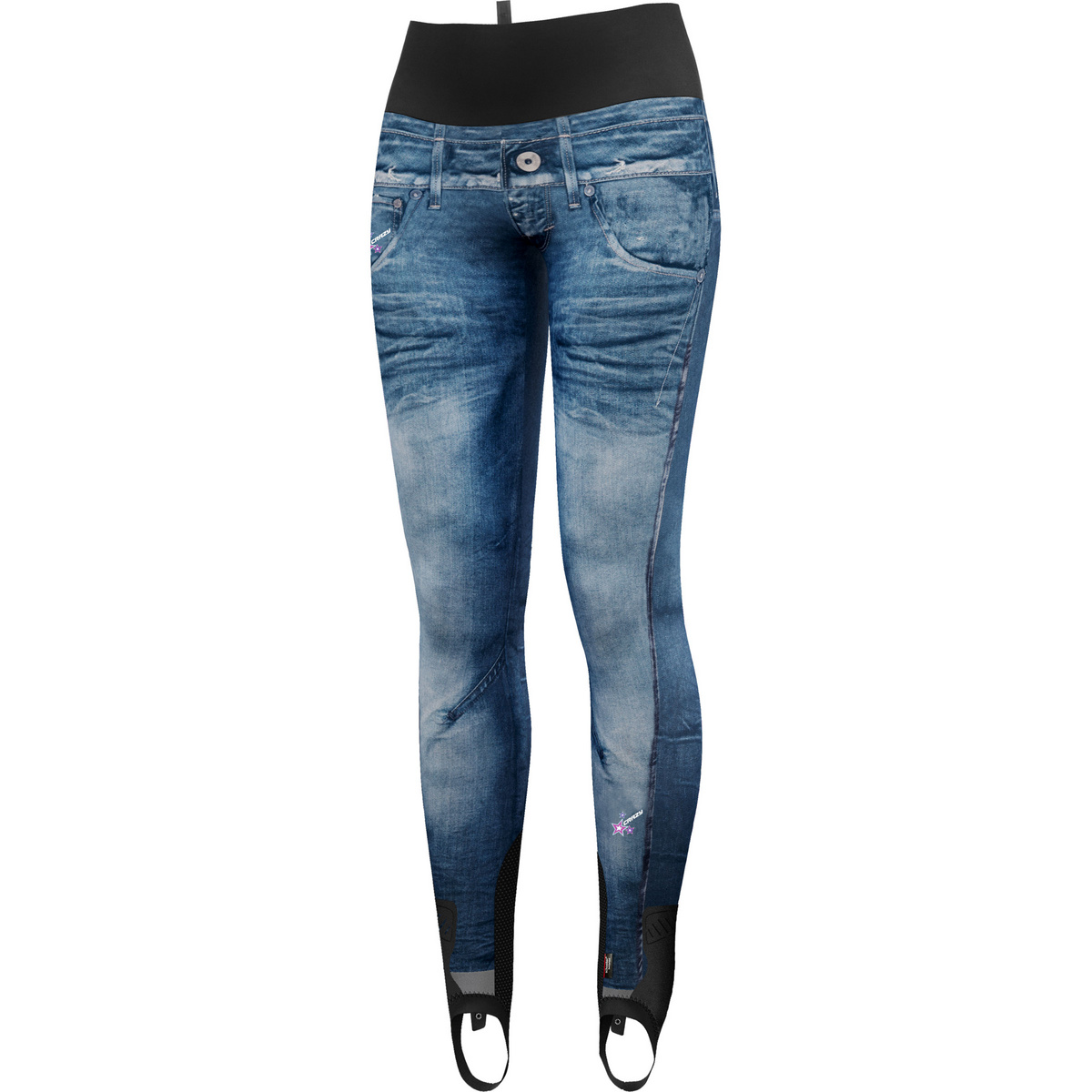 Crazy Donna Pantaloni Falls Printed (Taglia L, Blu)